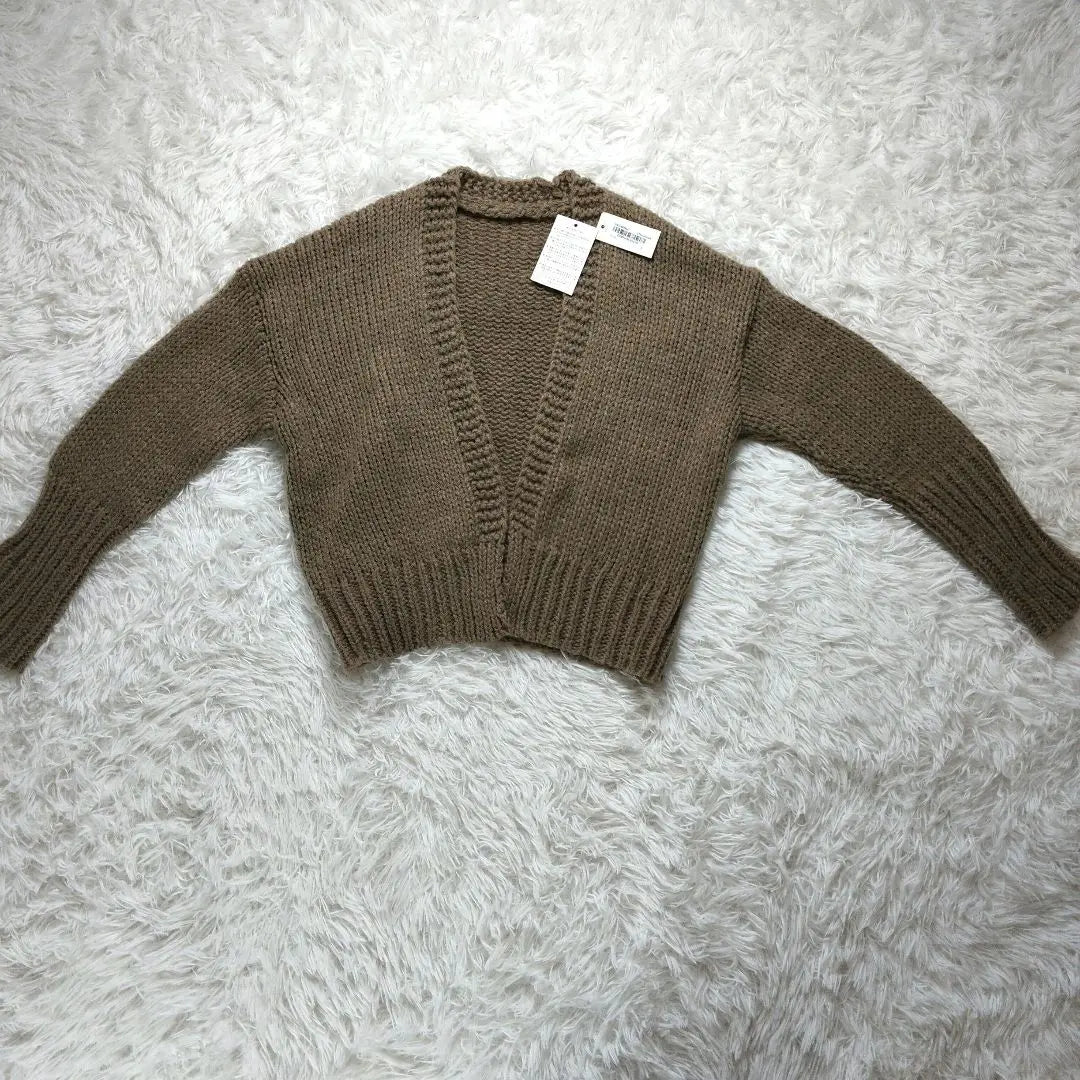 "Doula Doula" Knit Cardigan Brown One Size Women's