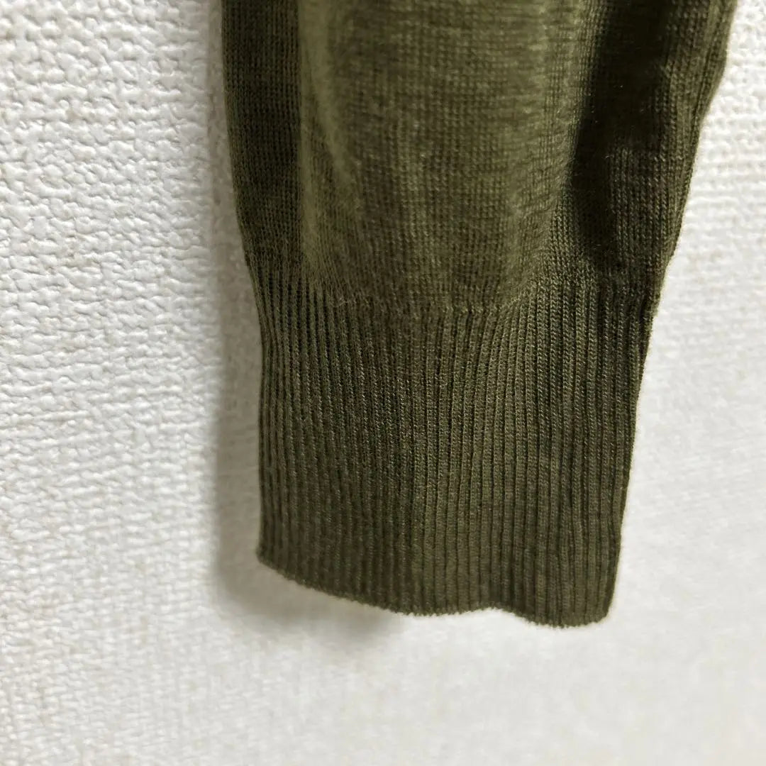 MACPHEE Ribbed Olive Cropped Cardigan Thin Tencel Wool