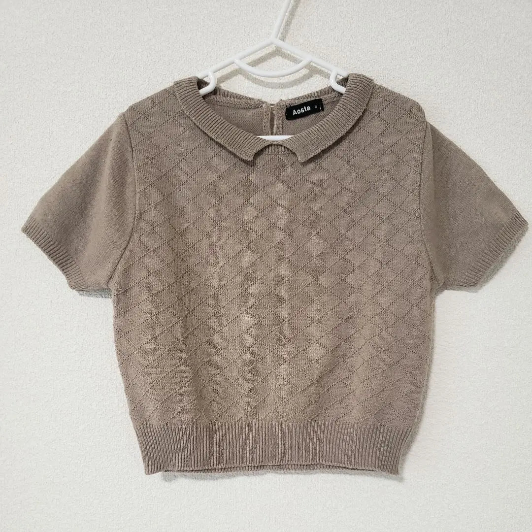 Korean SHOP ☆ AOSTA Short Sleeve Beige Nit S Size Boy Baby | 韓国shop☆AOSTA　半袖ベージュニット　Sサイズ　男の子　女の子　ベビー