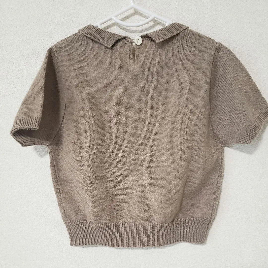 TIENDA Coreana ☆ AOSTA Manga Corta Beige Nit Talla S Niño Bebé | 韓国shop☆AOSTA 半袖ベージュニット Sサイズ 男の子 女の子 ベビー