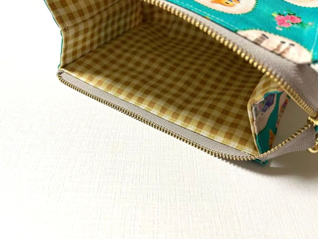 22 fabric Yukiemon♡Tent-shaped pouch Bonbon Journey Turquoise