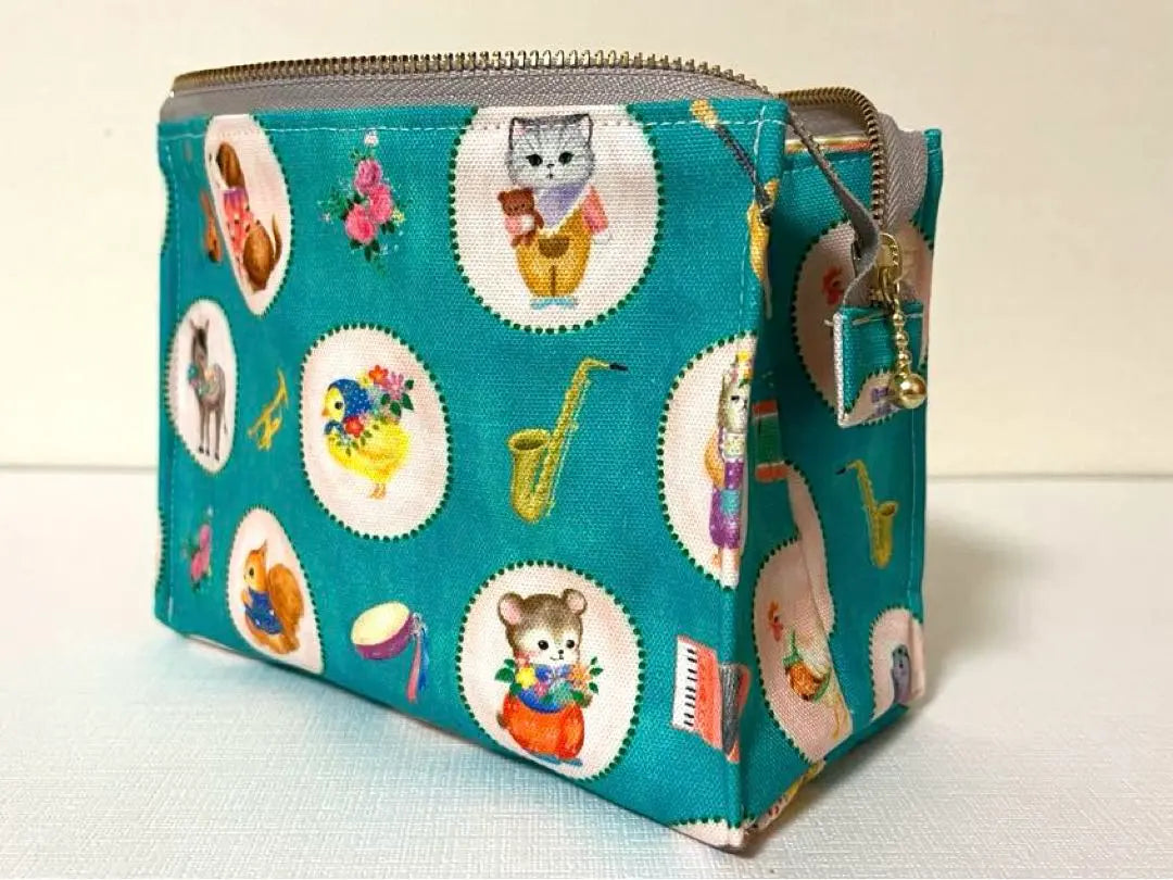 22 fabric Yukiemon♡Tent-shaped pouch Bonbon Journey Turquoise