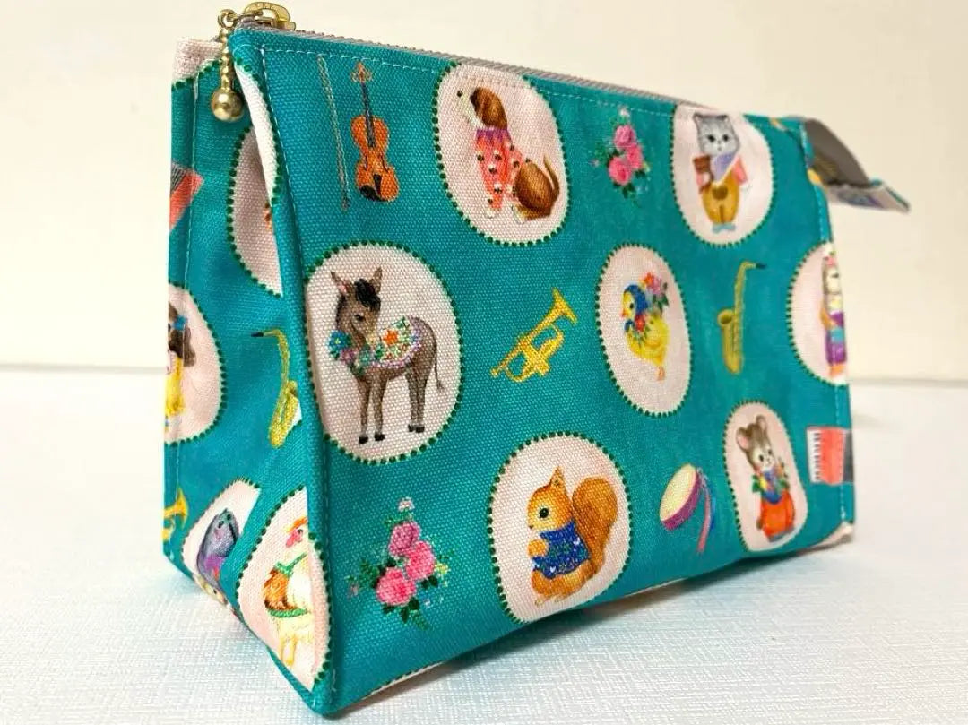 22 fabric Yukiemon♡Tent-shaped pouch Bonbon Journey Turquoise