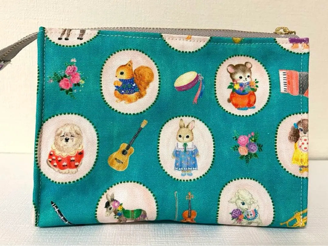 22 fabric Yukiemon♡Tent-shaped pouch Bonbon Journey Turquoise