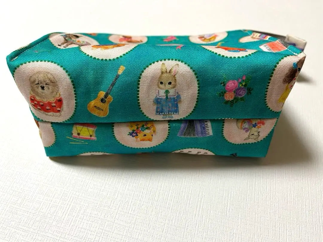 22 fabric Yukiemon♡Tent-shaped pouch Bonbon Journey Turquoise