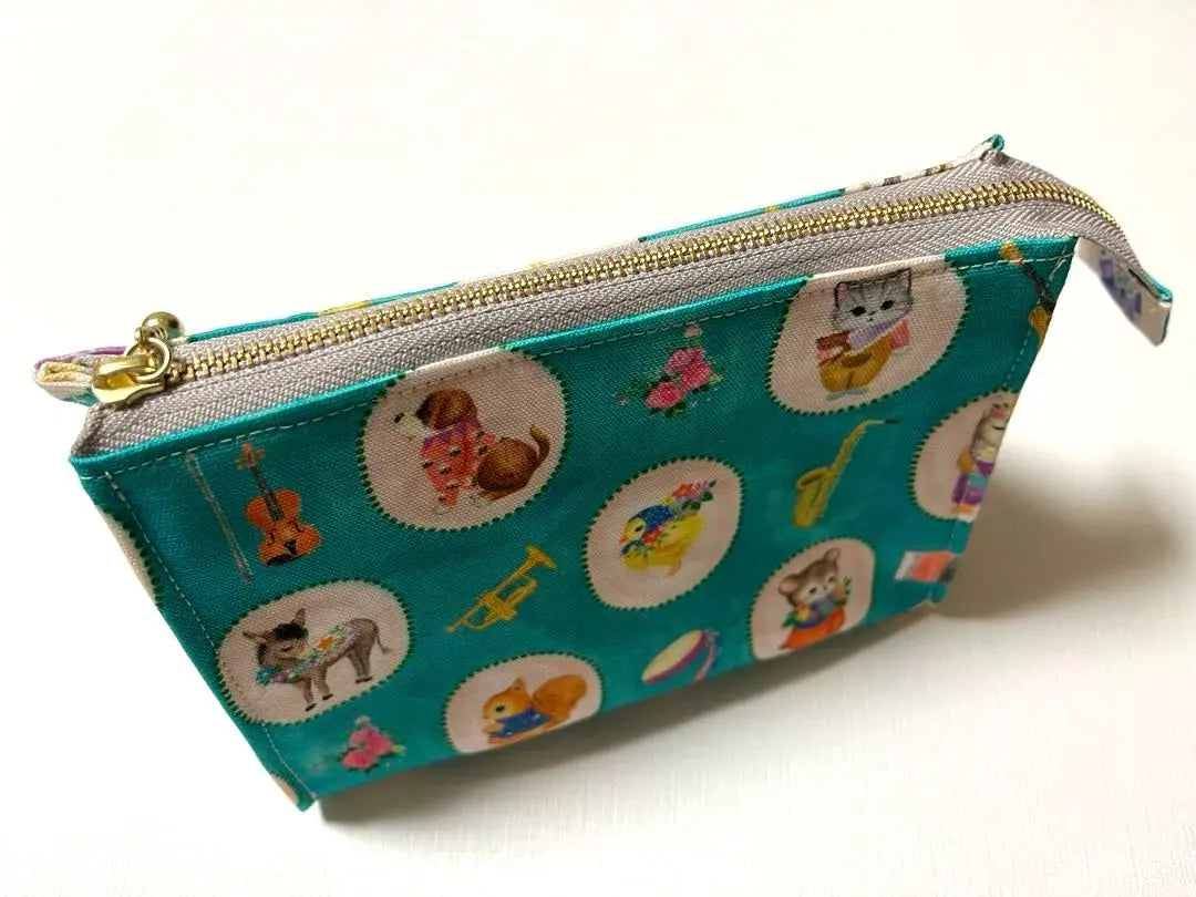 22 fabric Yukiemon♡Tent-shaped pouch Bonbon Journey Turquoise