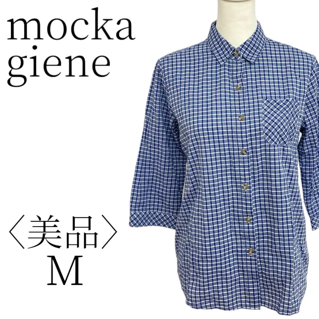 ★ Belleza MOCKA GIENE Mokkagine Camisa Azul Kasual M | ★美品 mocka giene モッカギーネ ブルー シャツ カジュアル Ｍ