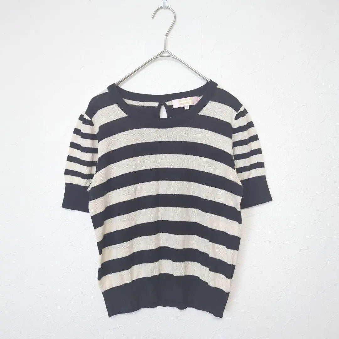 Minimum Stripe Short Sleeve Knit Summer Sweater M