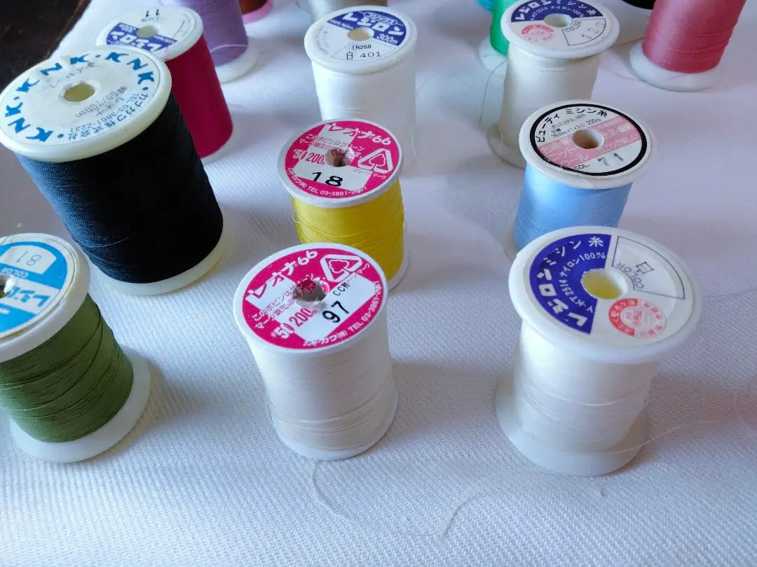 Set of handicraft supplies such as knit sewing thread and sashiko thread