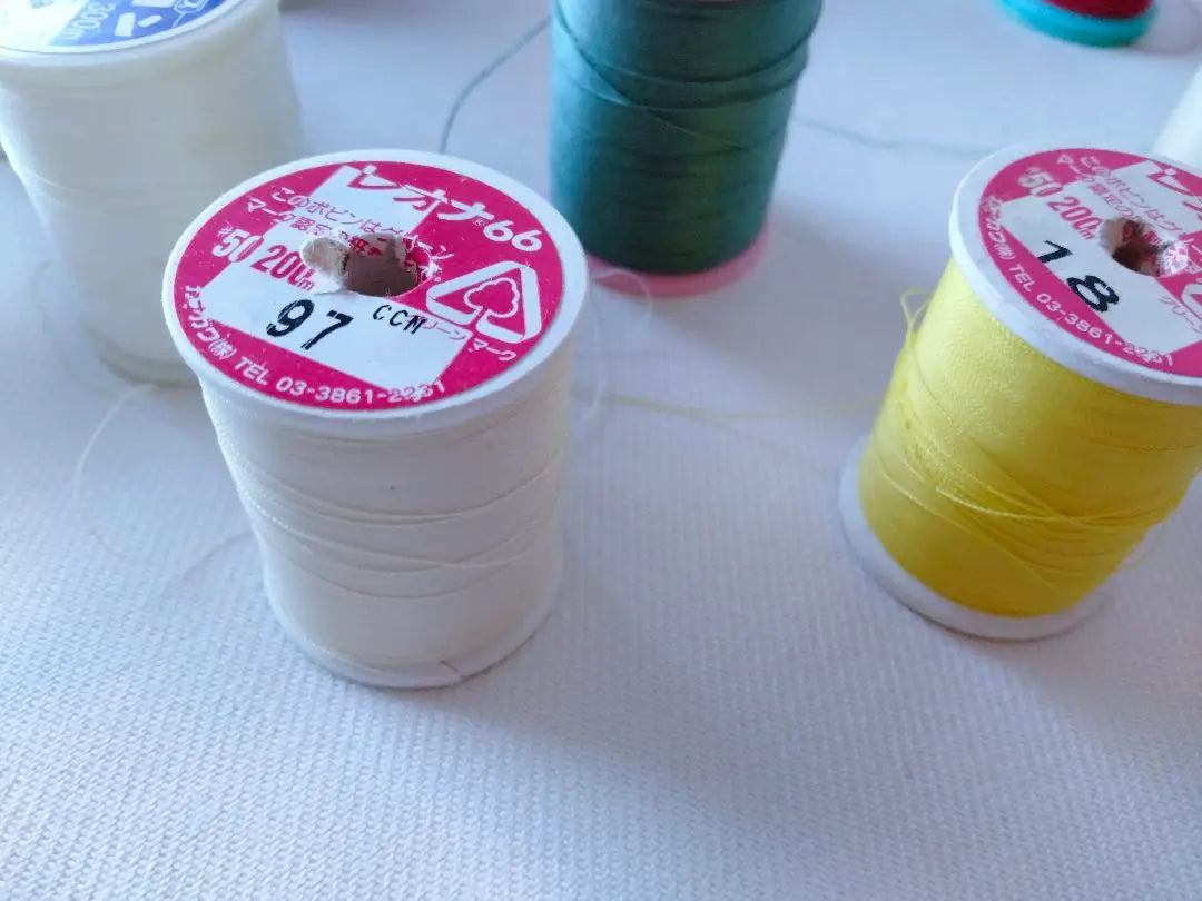 Set of handicraft supplies such as knit sewing thread and sashiko thread