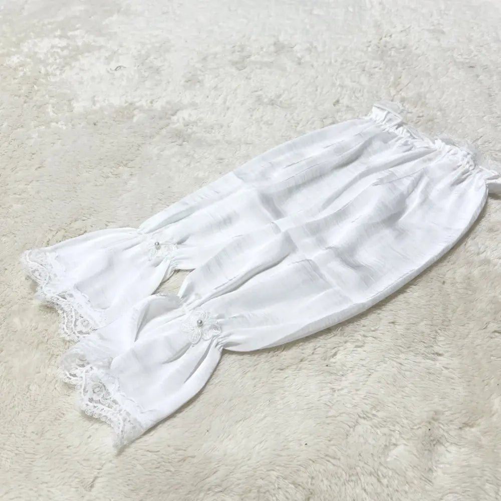 [White] Arm cover, lace, long, UV protection, UV protection, cute, spring and summer