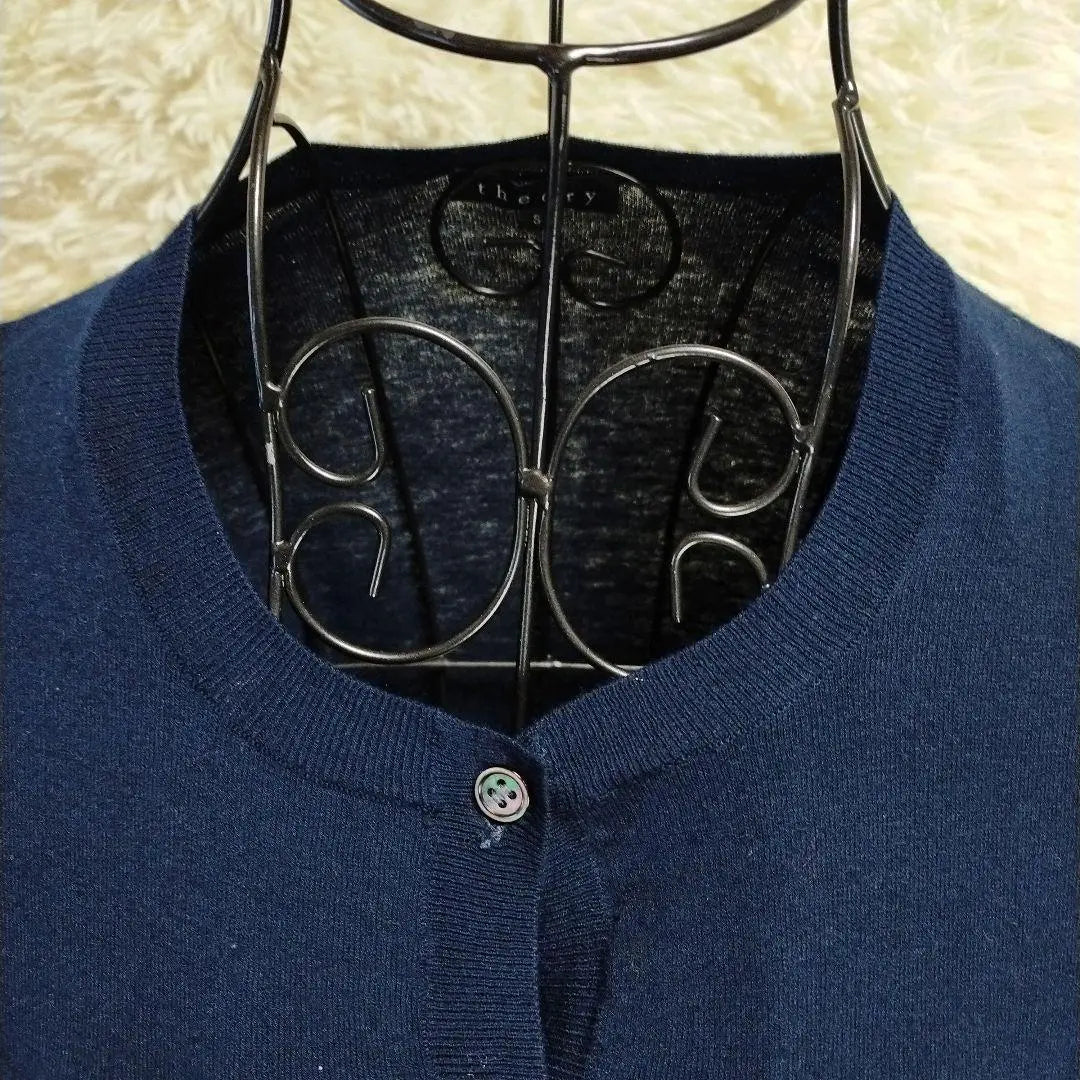 Theory [S] Cárdigan con cuello redondo Haori Navy Beauty | セオリー【S】クルーネックカーディガン 羽織り ネイビー 美品