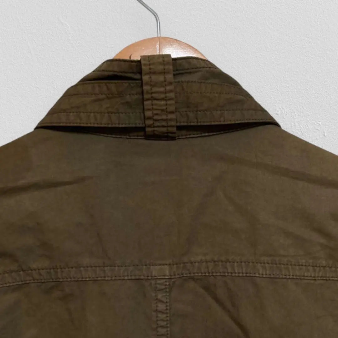 ABX♡Chaqueta militar con cuello alto y cinturón para hombre color caqui M