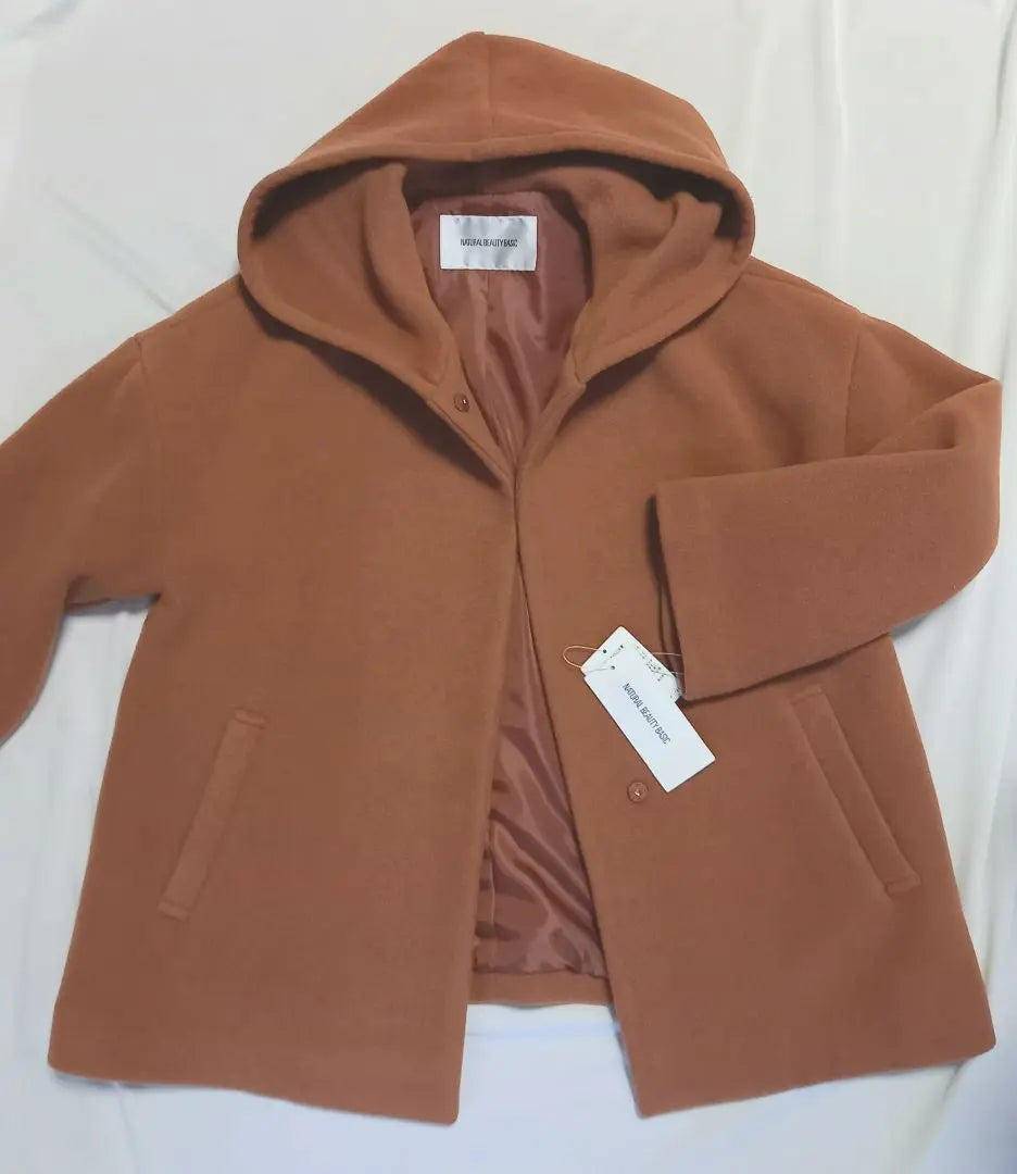 NATURAL BEAUTY BASIC hooded drop shoulder A-line coat