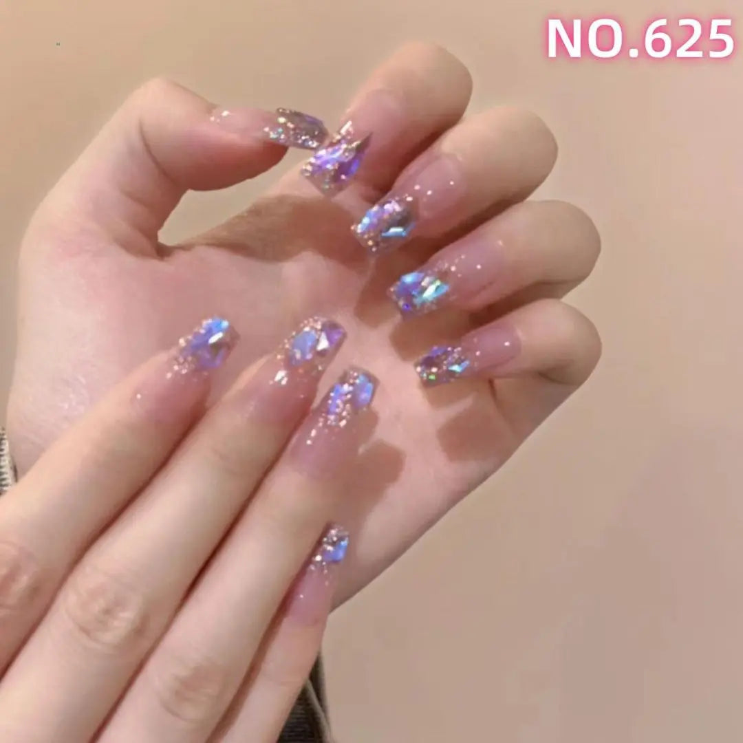 Limited time discount 625 Temperamental nail tips sparkling junior high schooler heart girly lf4