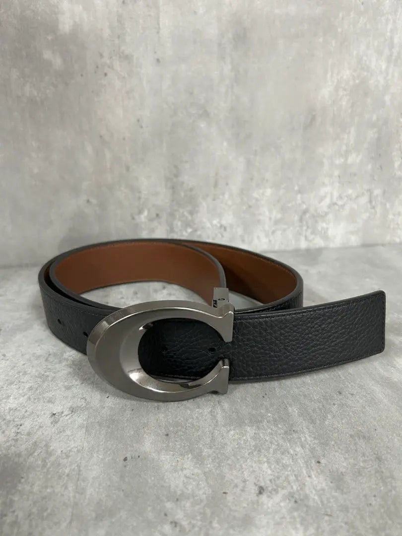 Coach COACH belt men's black black logo buckle logo