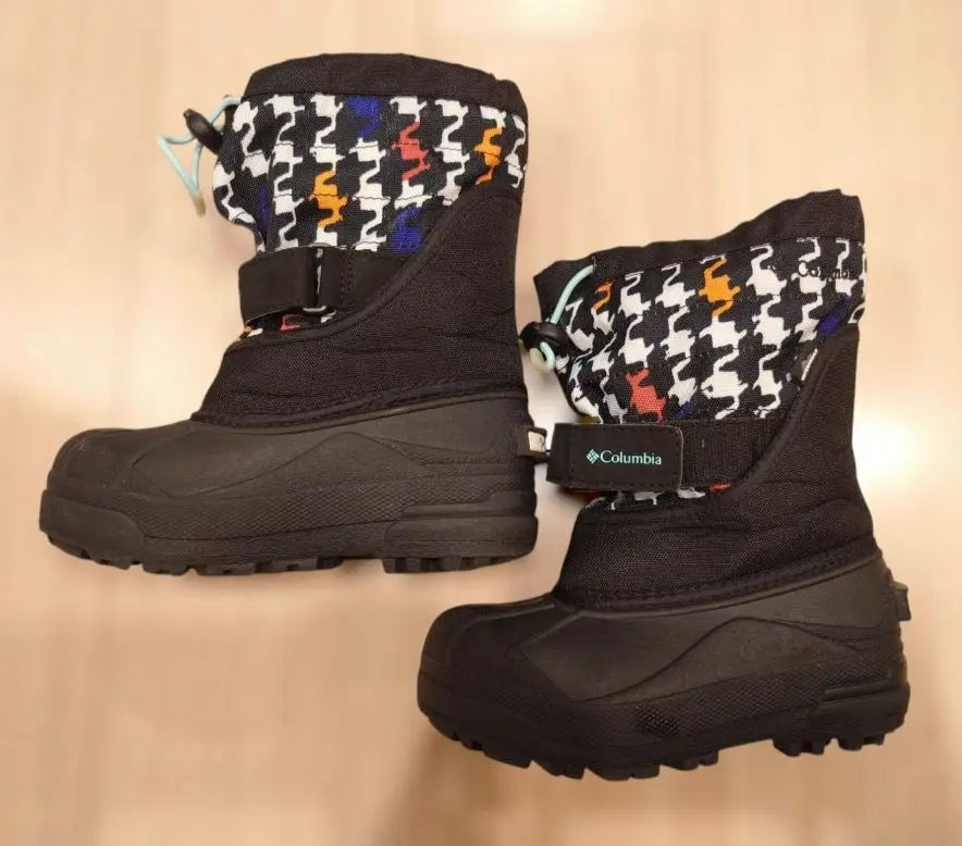 [Columbia] Botas de nieve para niños 16 cm negras/multicolor