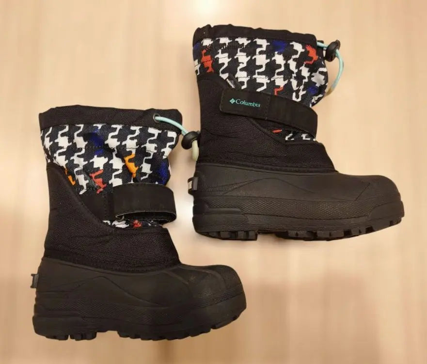 [Columbia] Botas de nieve para niños 16 cm negras/multicolor