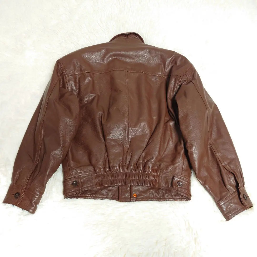 ■ 321 Ixies Cowhide Cow Leather Long -length Arm Bomber Jacket M