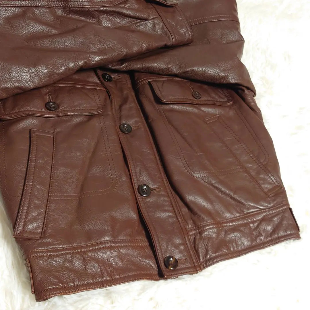 ■ 321 Ixies Cowhide Cow Leather Long -length Arm Bomber Jacket M