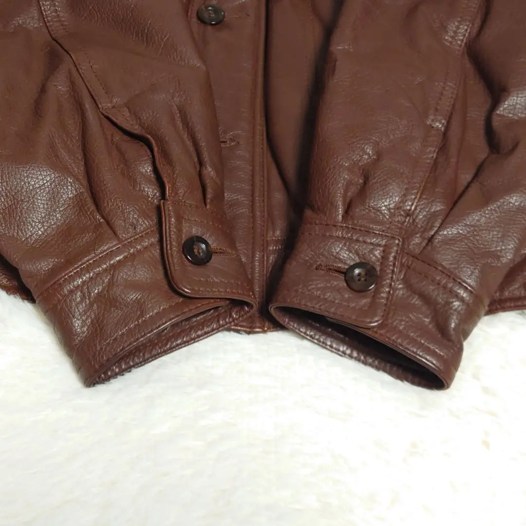 ■ 321 Ixies Cowhide Cow Leather Long -length Arm Bomber Jacket M