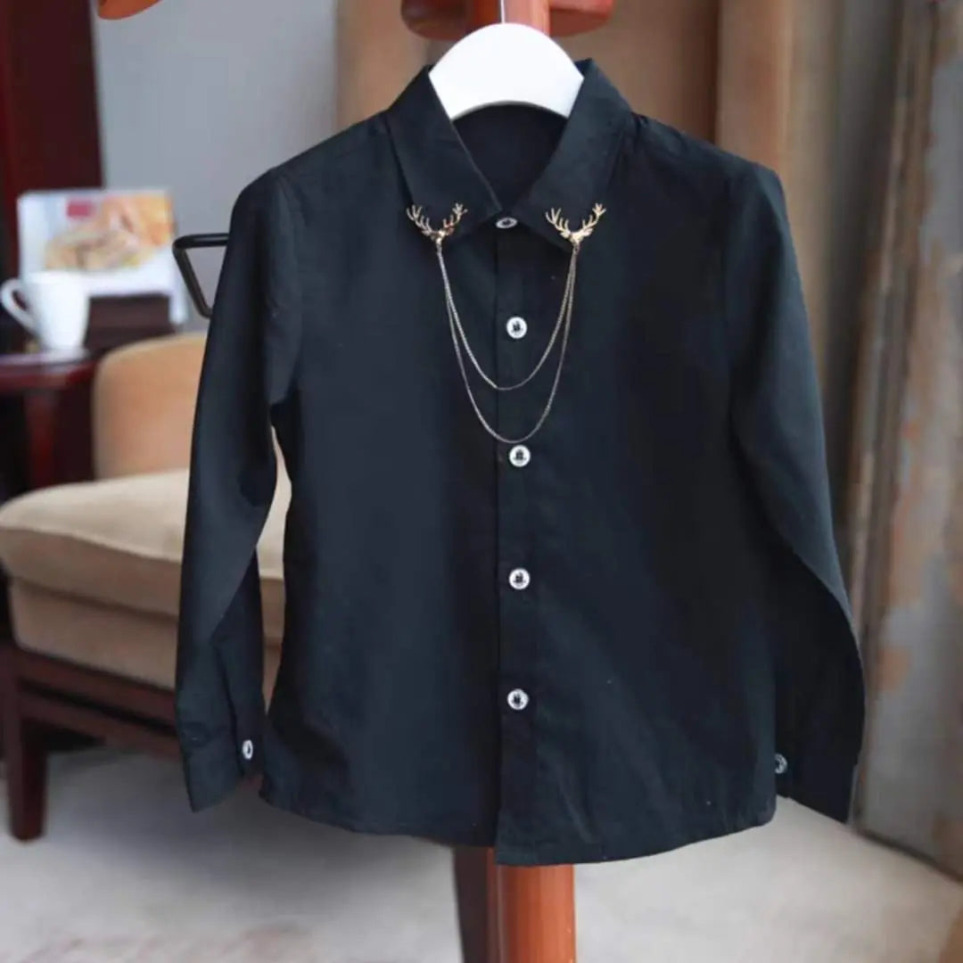 New 130 Black Shirt Gold Chain Cool Good Fashionable