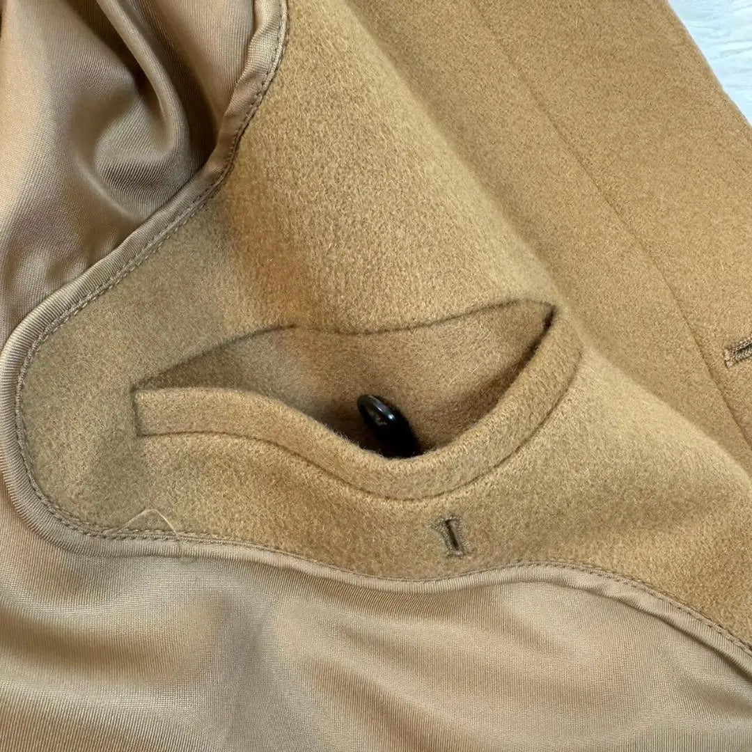 Very beautiful item✨Wind Armor stainless steel collar coat 100% cashmere camel M