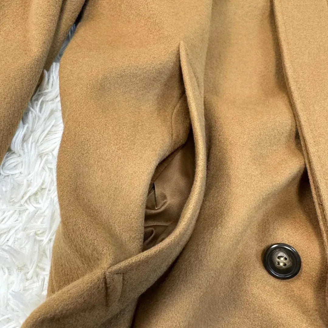 Very beautiful item✨Wind Armor stainless steel collar coat 100% cashmere camel M