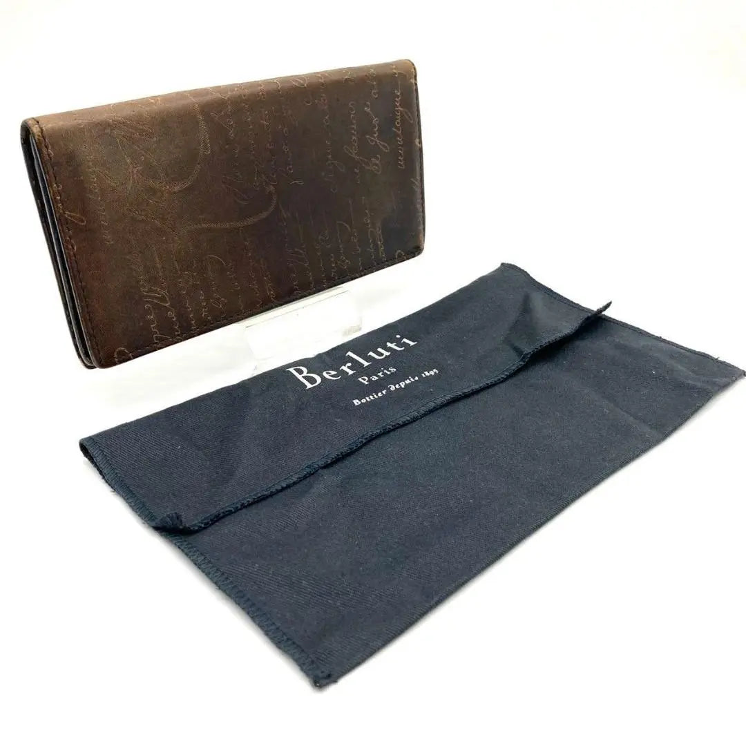 Berutti Caligraphy Venetian Leather Bi -fold Wallet Long Wallet 61230