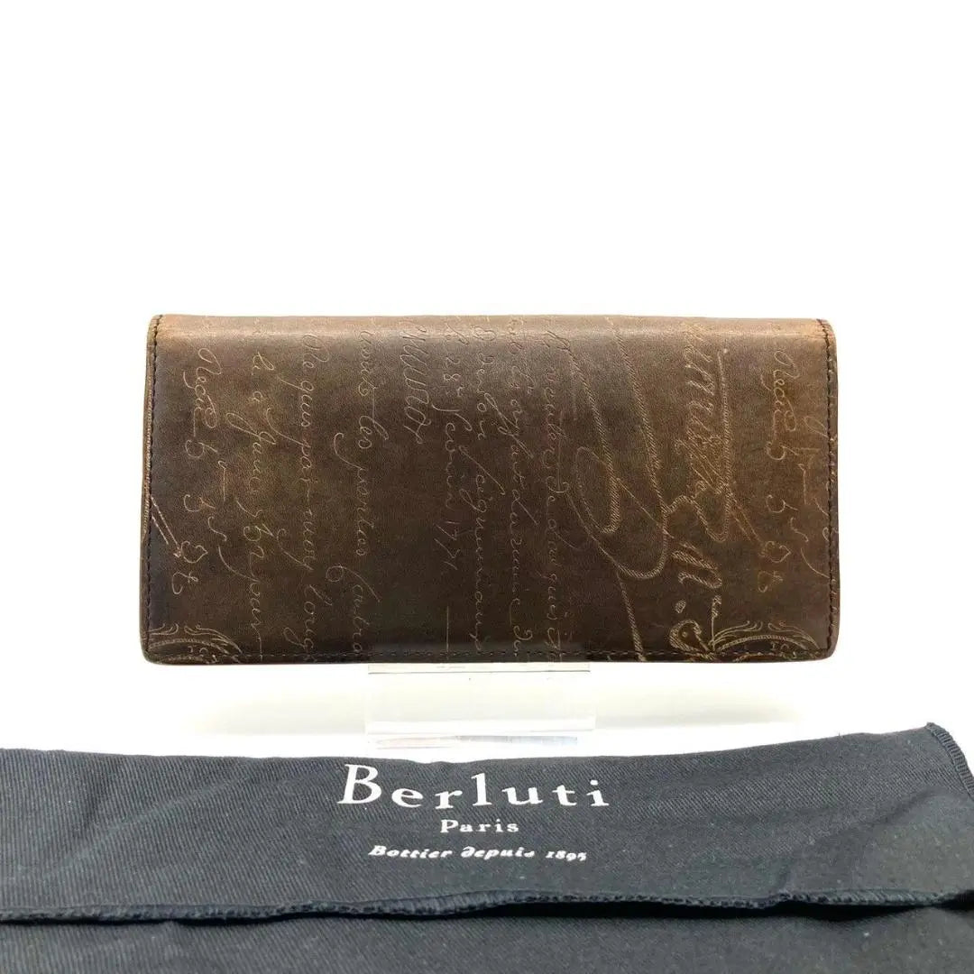 Berutti Caligraphy Venetian Leather Bi -fold Wallet Long Wallet 61230