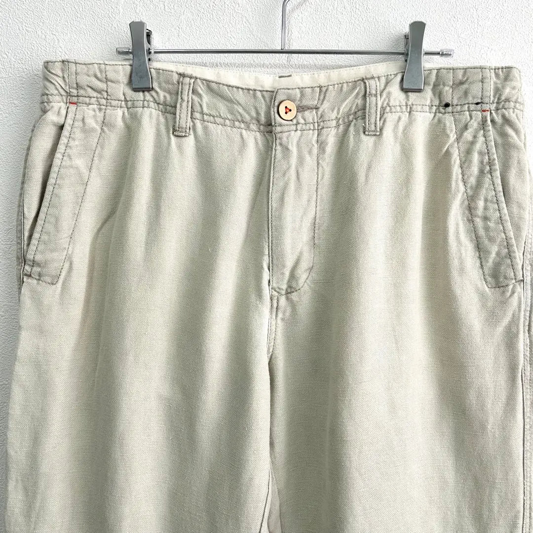 [Tommy Bahama] Pantalones de lino Tommy Bahama para hombre con botones de madera y mezcla de lino