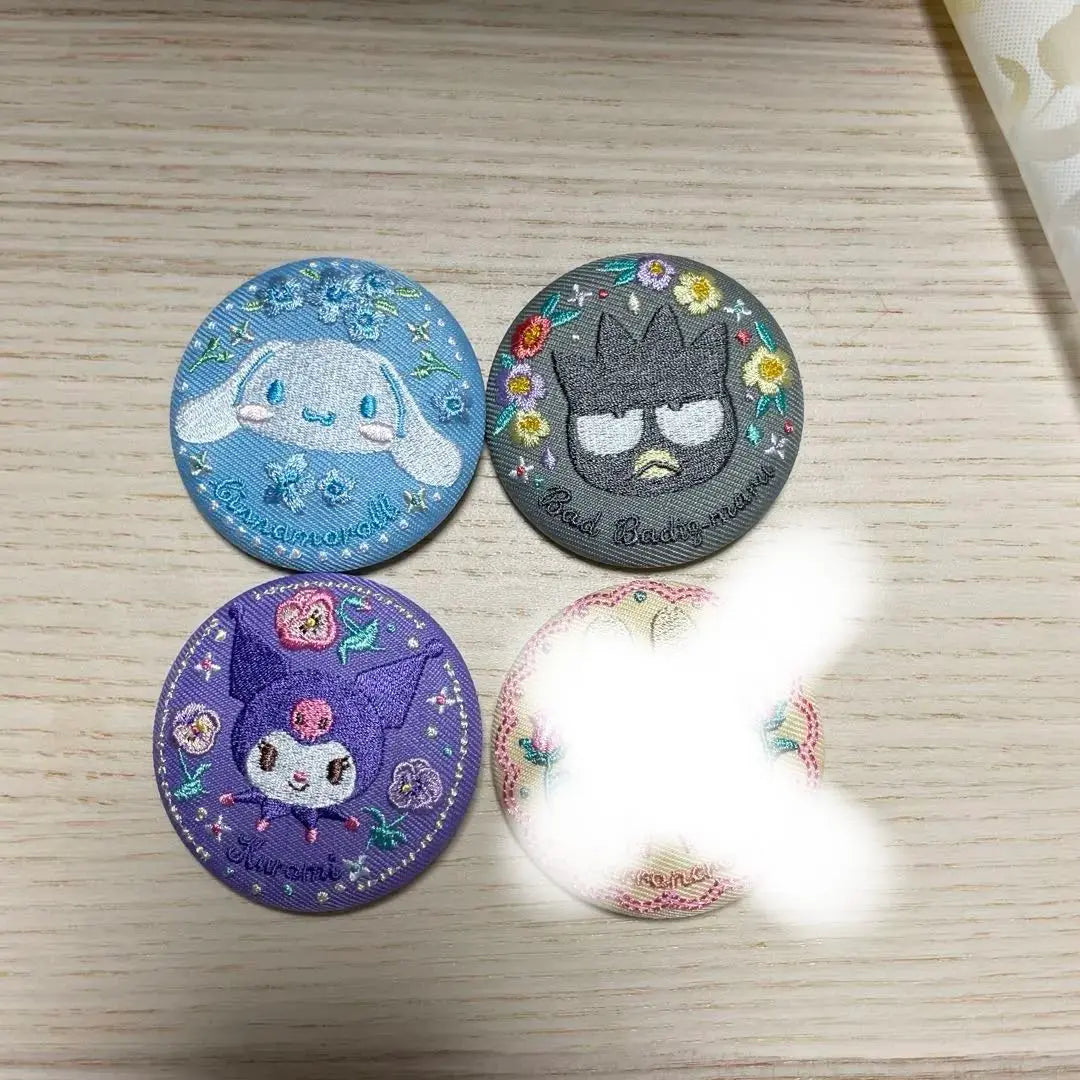 Sanrio Character Embroidered Can Badge Set of 3