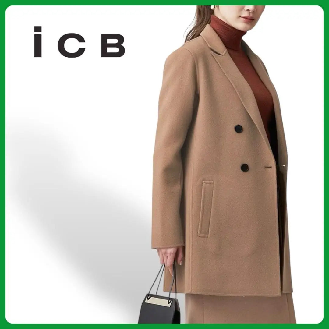 iCB WoolRever Jacket Coat Size 42 Cashmere Blend Good Condition