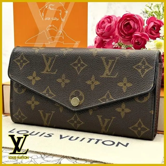 ★Buen estado★ Louis Vuitton Monogram Nuevo modelo Portefeuille Sara Cartera larga