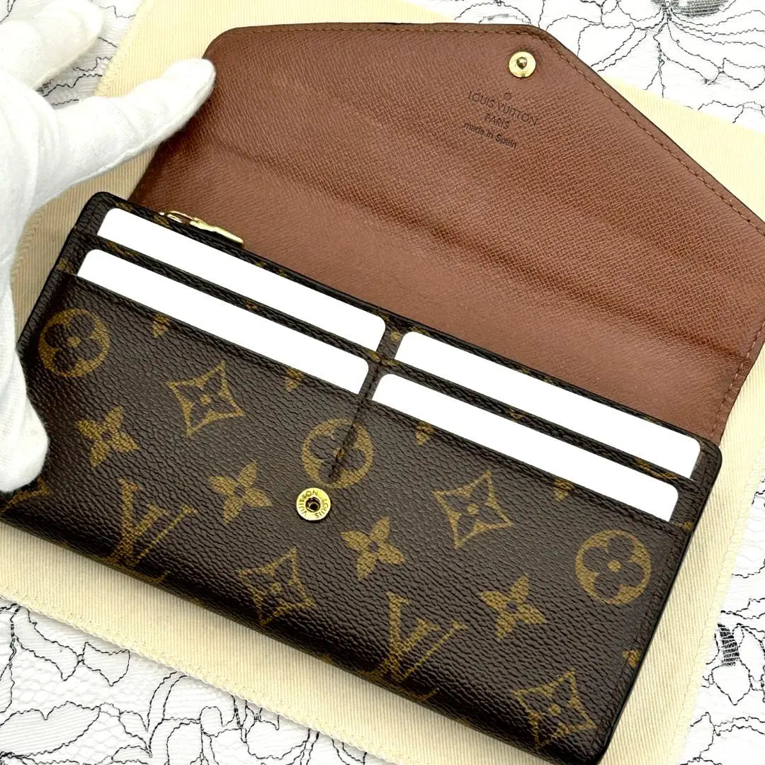 ★Buen estado★ Louis Vuitton Monogram Nuevo modelo Portefeuille Sara Cartera larga