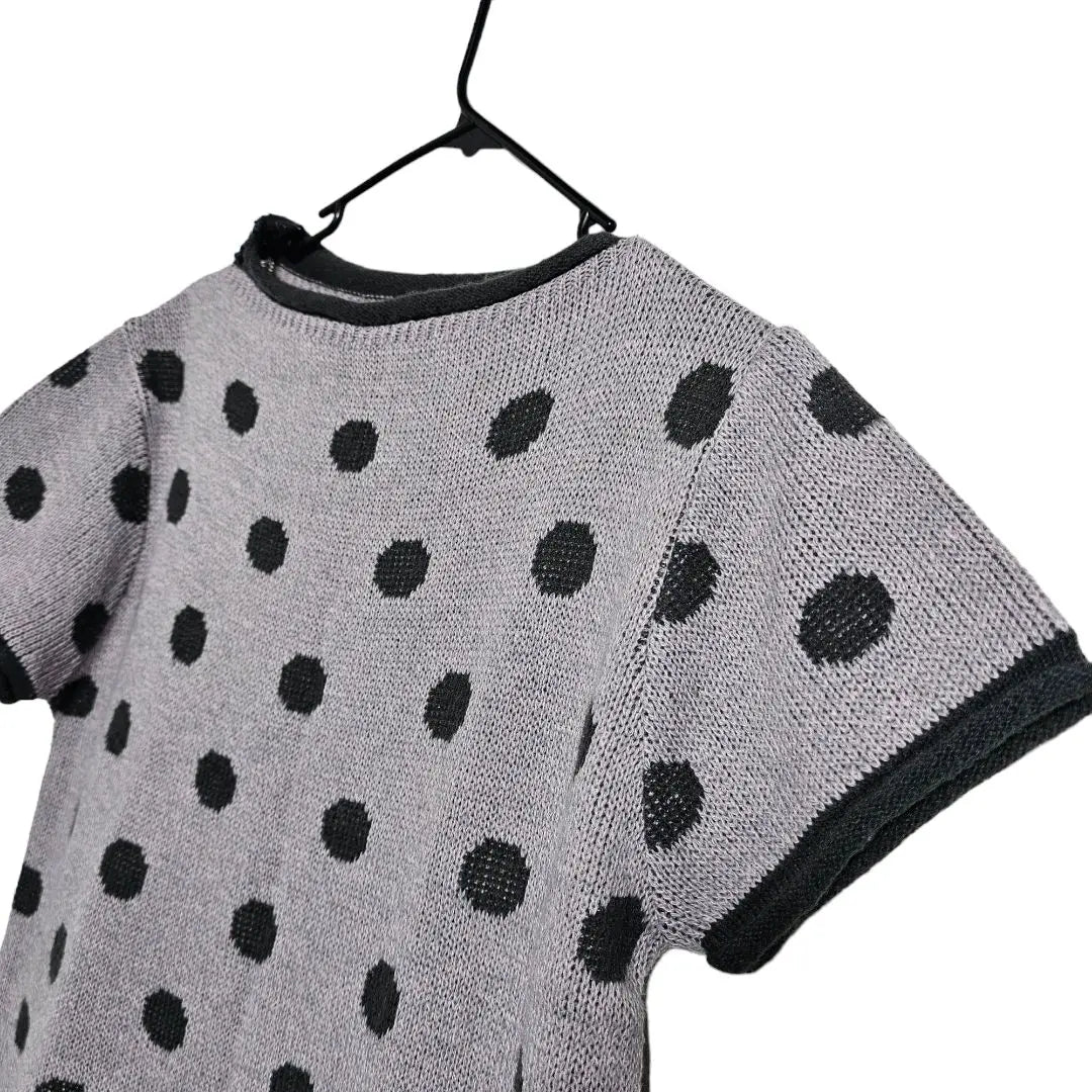 Ariel Summer Knit Top Pullover Short Sleeve Dot Wool Alpaca