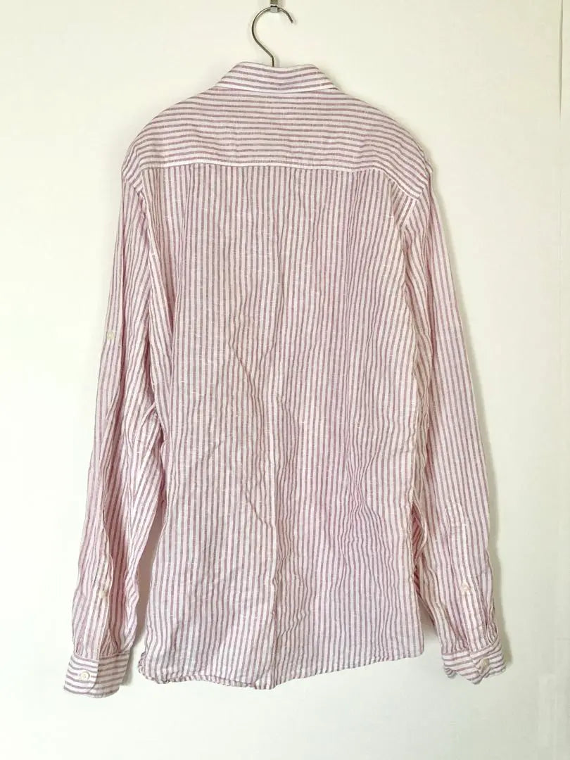 [ZARA] Men's shirt long -sleeved stripe M Red