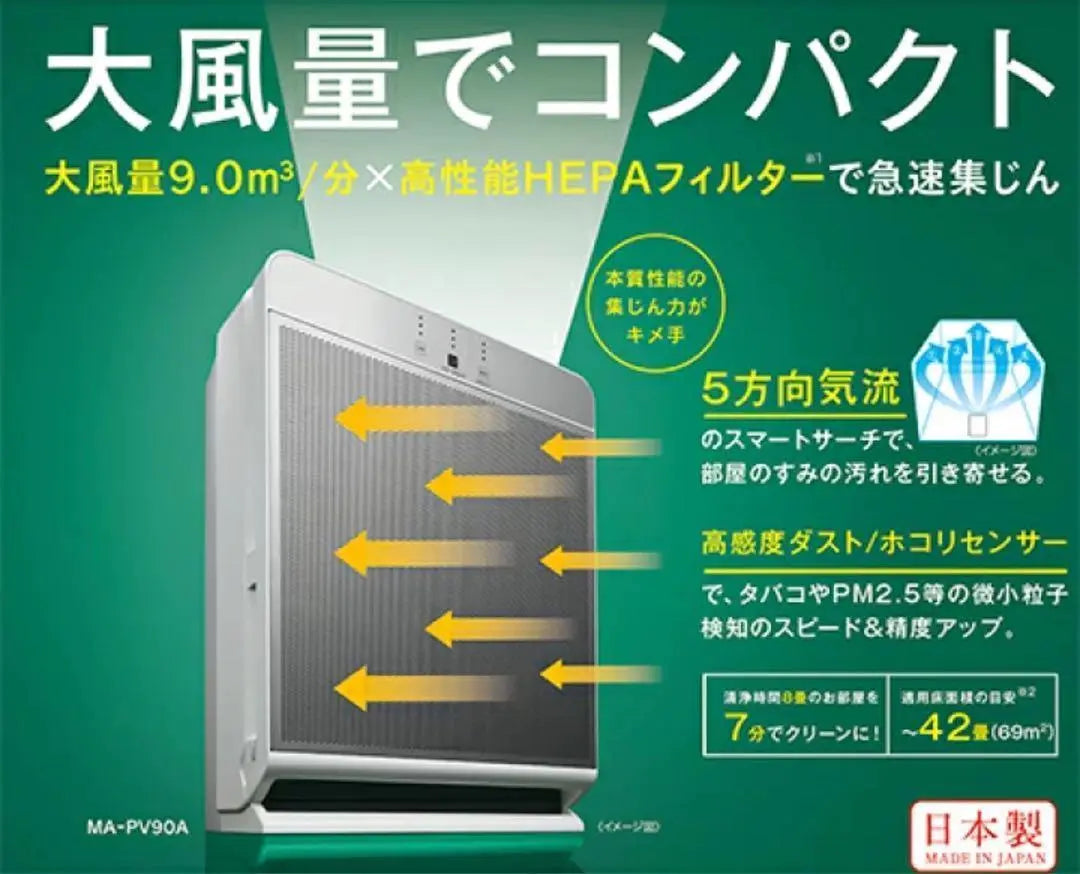 Unused MITSUBISHI Mitsubishi Air Purifier MA-PV90A-S Silver