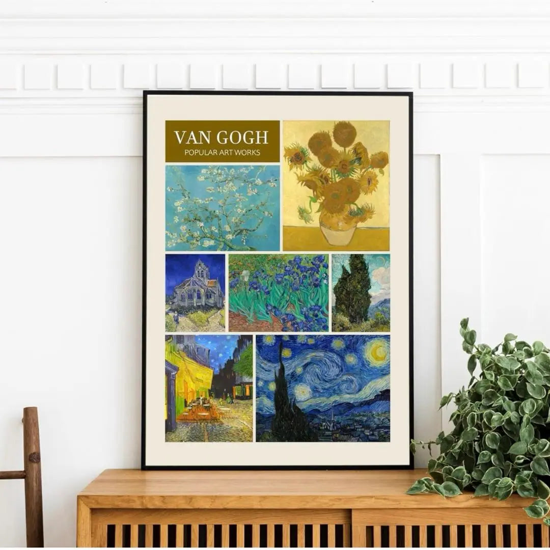 ★Muy popular★Póster artístico con 7 obras populares de Van Gogh incluidas en un póster tamaño A3