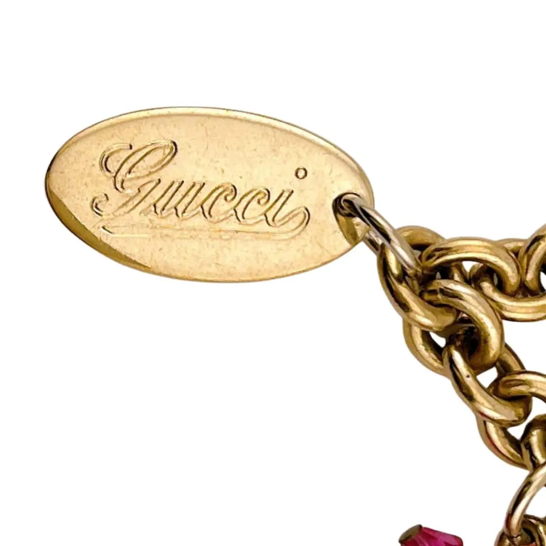 Gucci Key Ring Bag Charm Leaf Charm Logo Plate Women