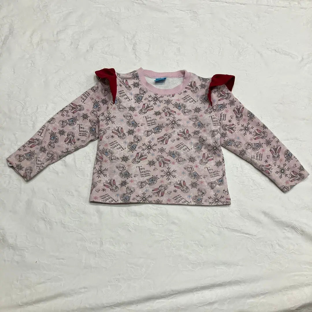 Disney Princess Ana Elsa Pink Trainer Long Sleeve 130 | ディズニー プリンセス アナ エルサ ピンク トレーナー 長袖 130