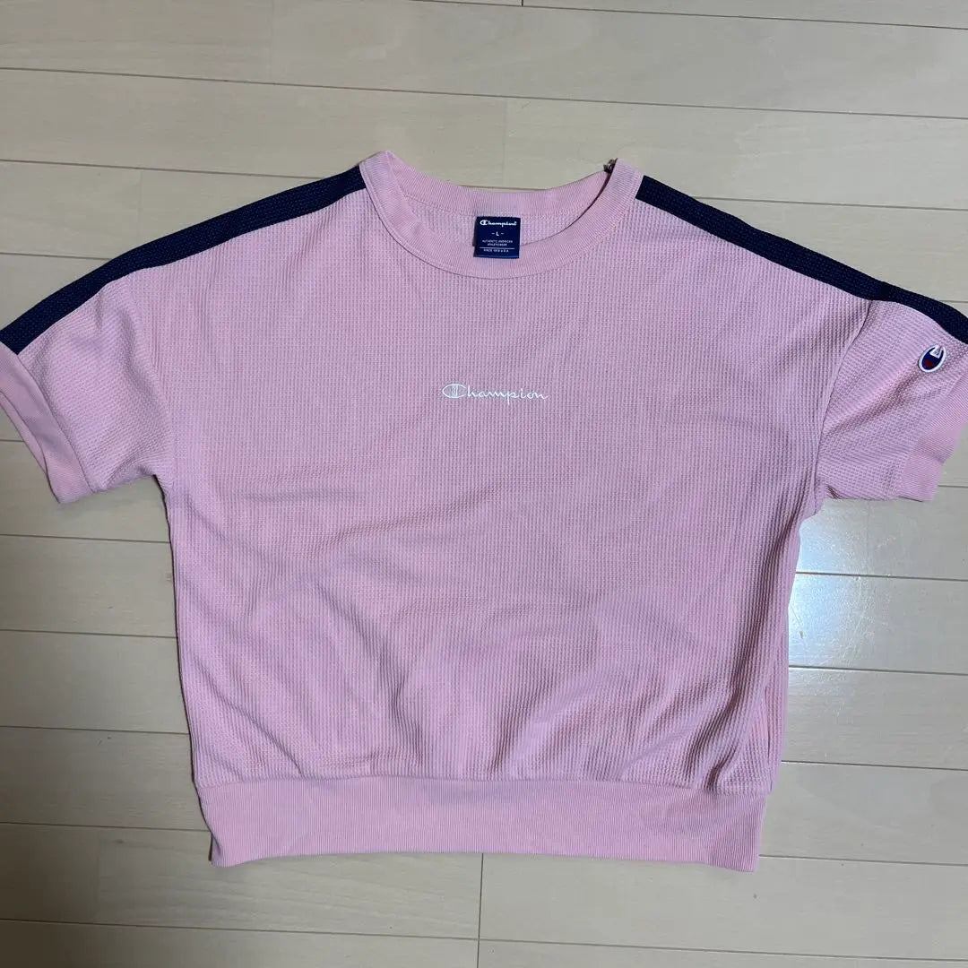 Champion Camiseta rosa gofre Champion | campeón チャンピオン ピンク Tシャツ ワッフル