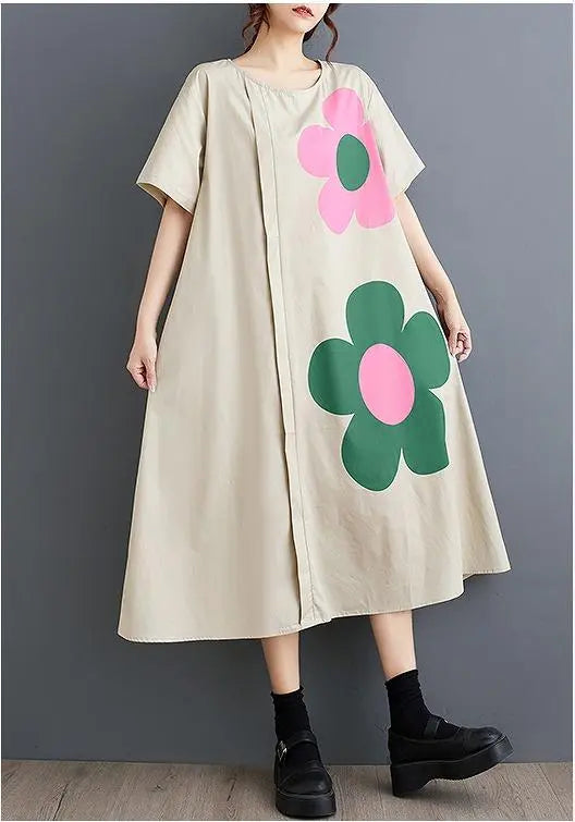 Large size women's long dress, floral pattern, spring, summer, autumn, new, short sleeves | 大きいサイズ レディース ロング　ワンピース　花柄　春夏 秋 新品 半袖