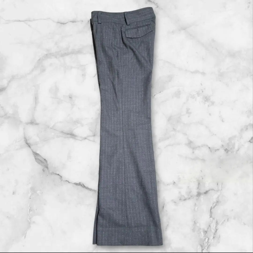 [Bosch] Pantalones de mujer, pantalones de vestir, hilo brillante, rayas, 32, gris