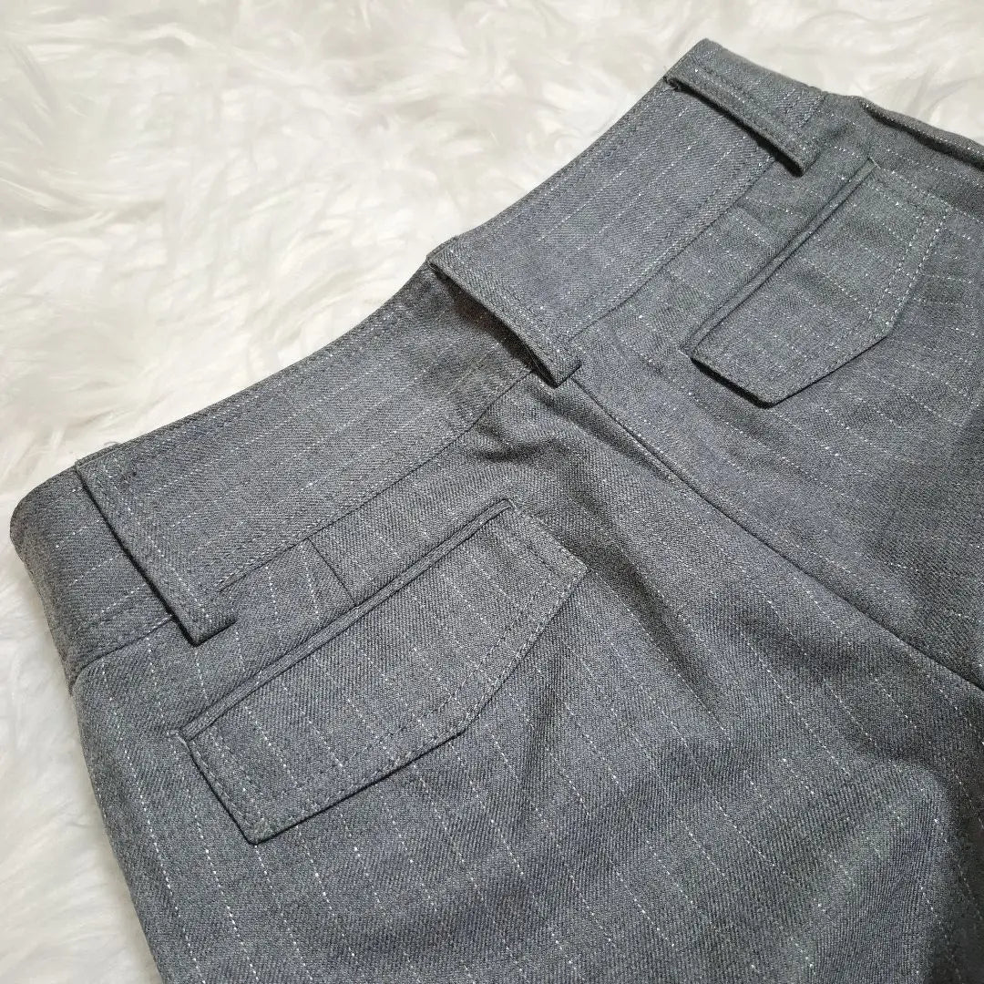 [Bosch] Pantalones de mujer, pantalones de vestir, hilo brillante, rayas, 32, gris