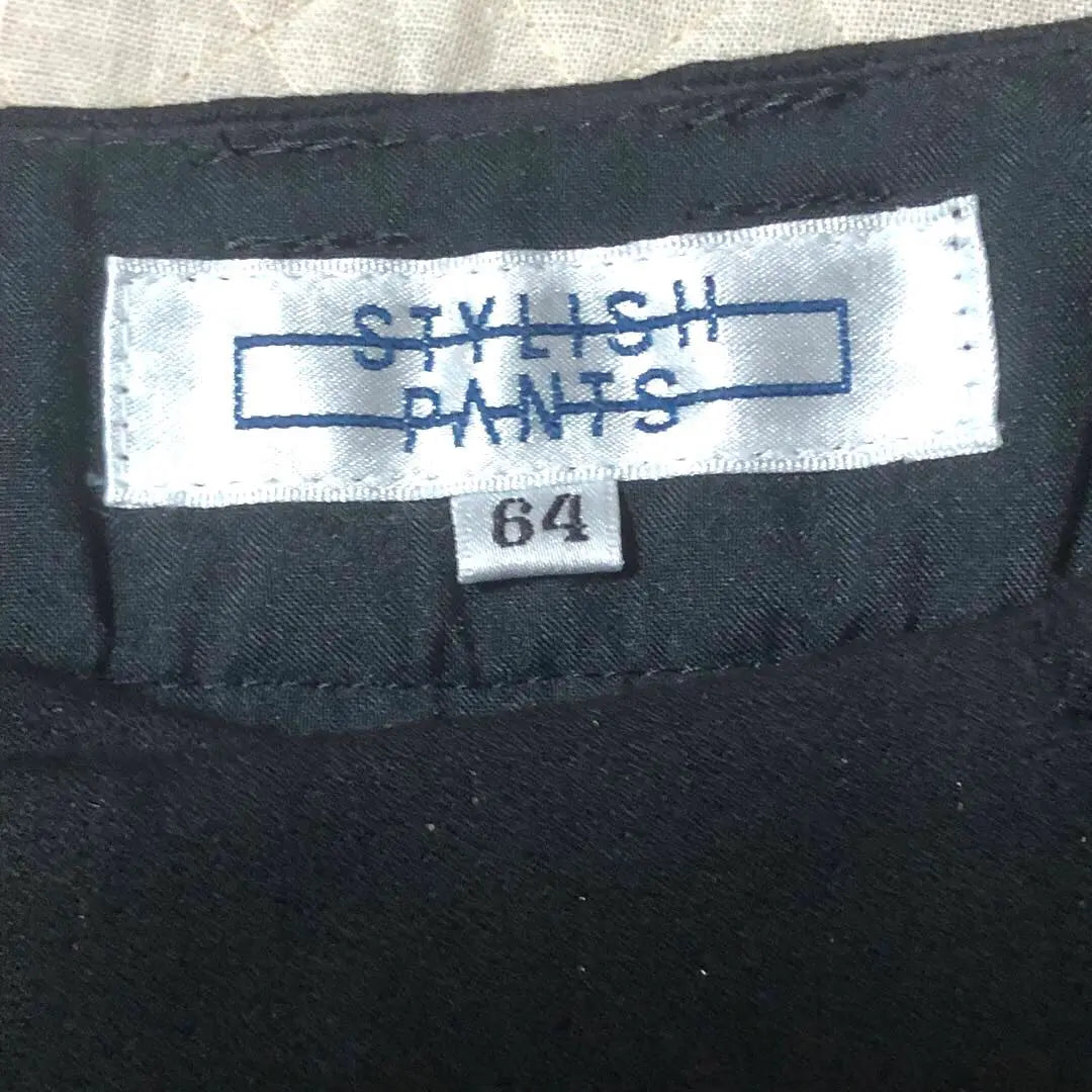 [New and unused] Women's cropped pants, black, striped, glossy, unlined