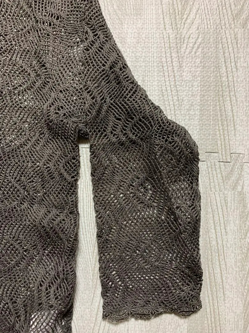 Ladies wear openwork blouse grey