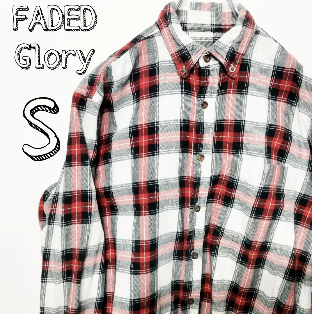 USA Vintage FADEDGlory Flame Shirt S Red White Black