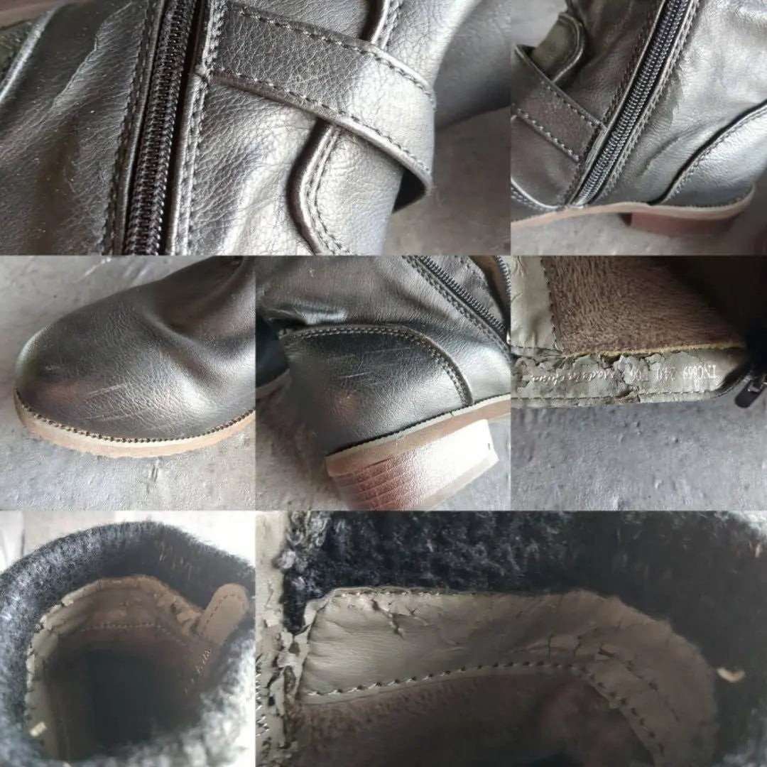 [tehen] tehen (24.0) leather belt women's boots