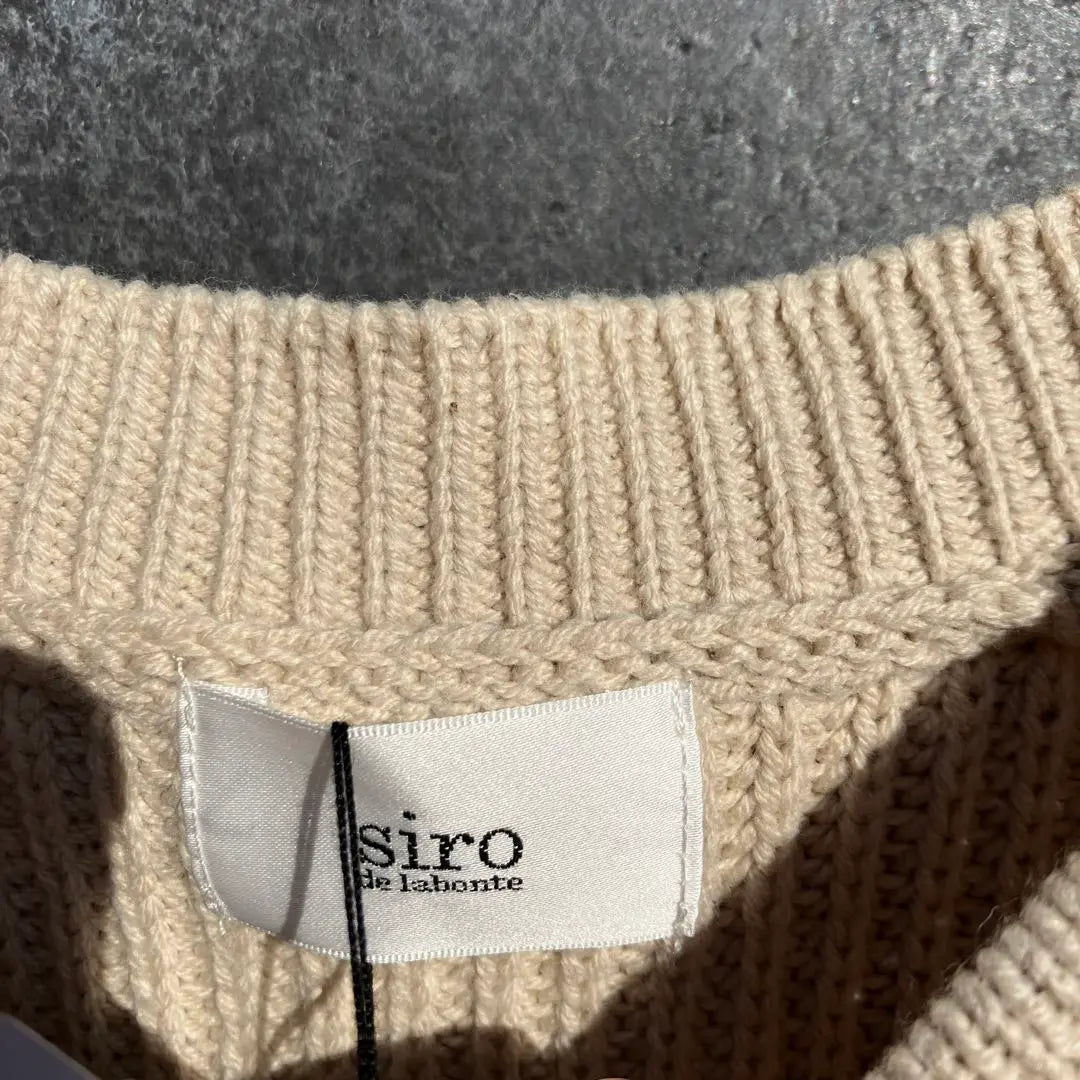 New SIRO Shirodera Bonte Washing Knit Cotton Knit Pullover | 新品　Siro シロデラボンテ　洗えるニット　コットンニット　プルオーバー